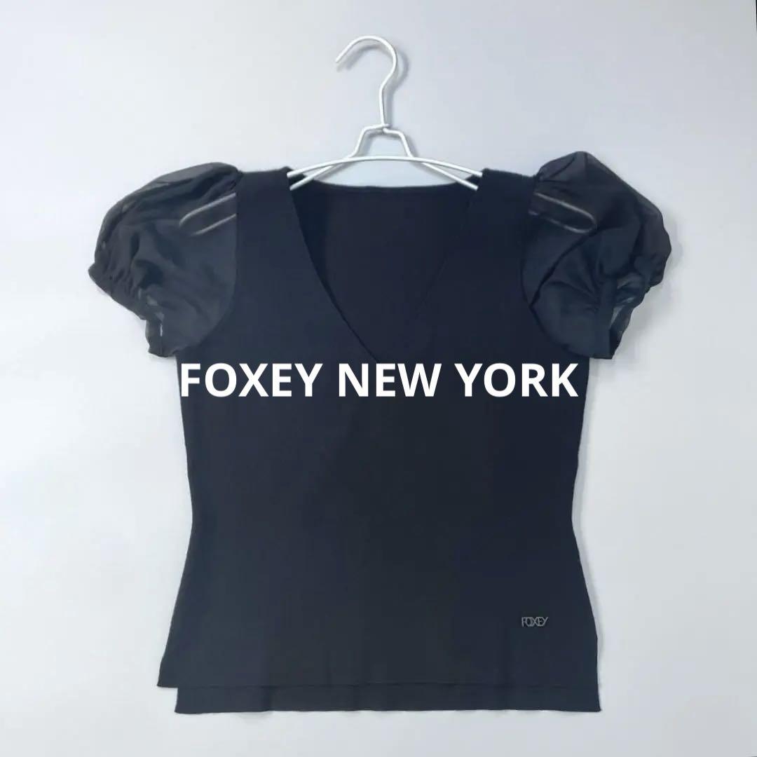 美品★FOXEY/フォクシートップス ニット カットソー 半袖スクエアネック40 FOXEY - 美品☆FOXEY/フォクシー ニットトップ エレガント
