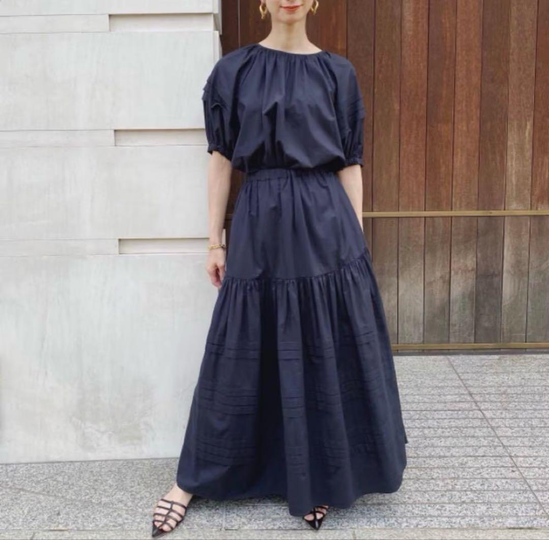 ユナイテッドアローズ♡UWCC C/SI タックブラウス マキシスカートセット