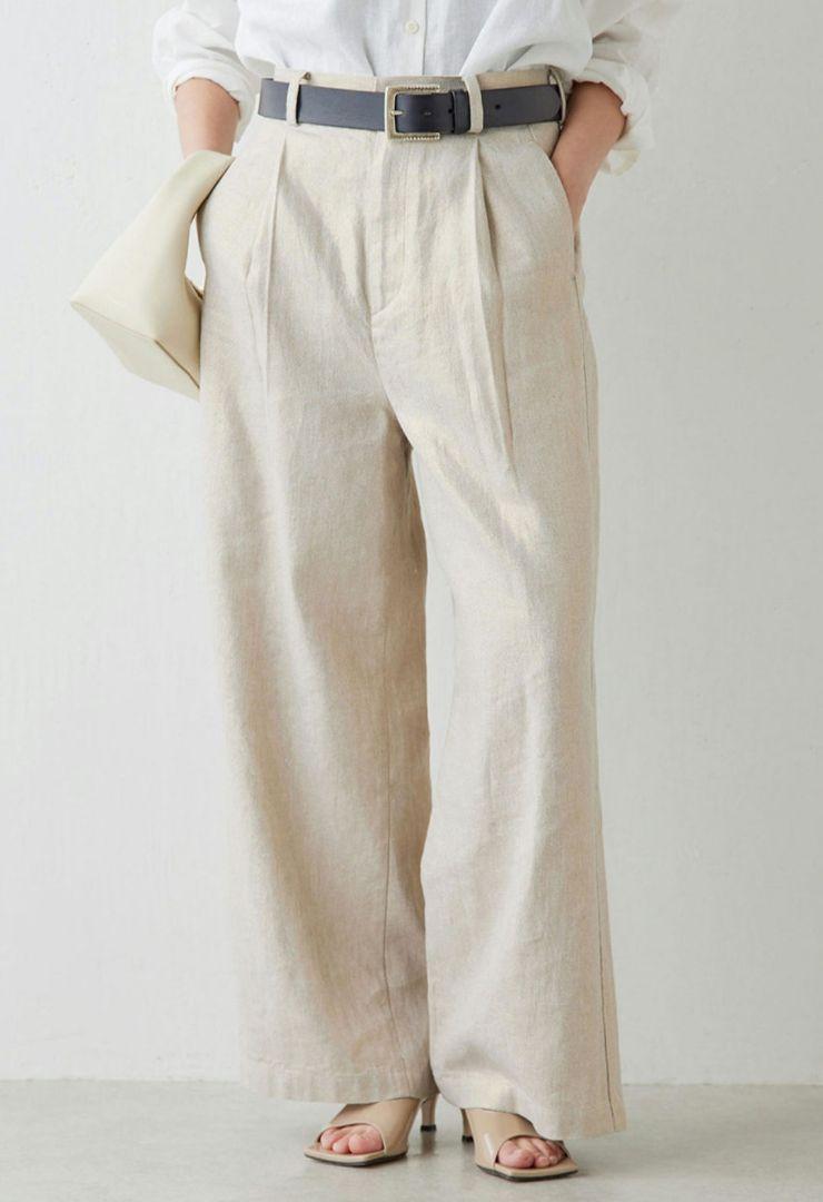 今季ブランド 新品 日本GallardaGalante 金箔入りプリントタックワイドパンツ パンツ