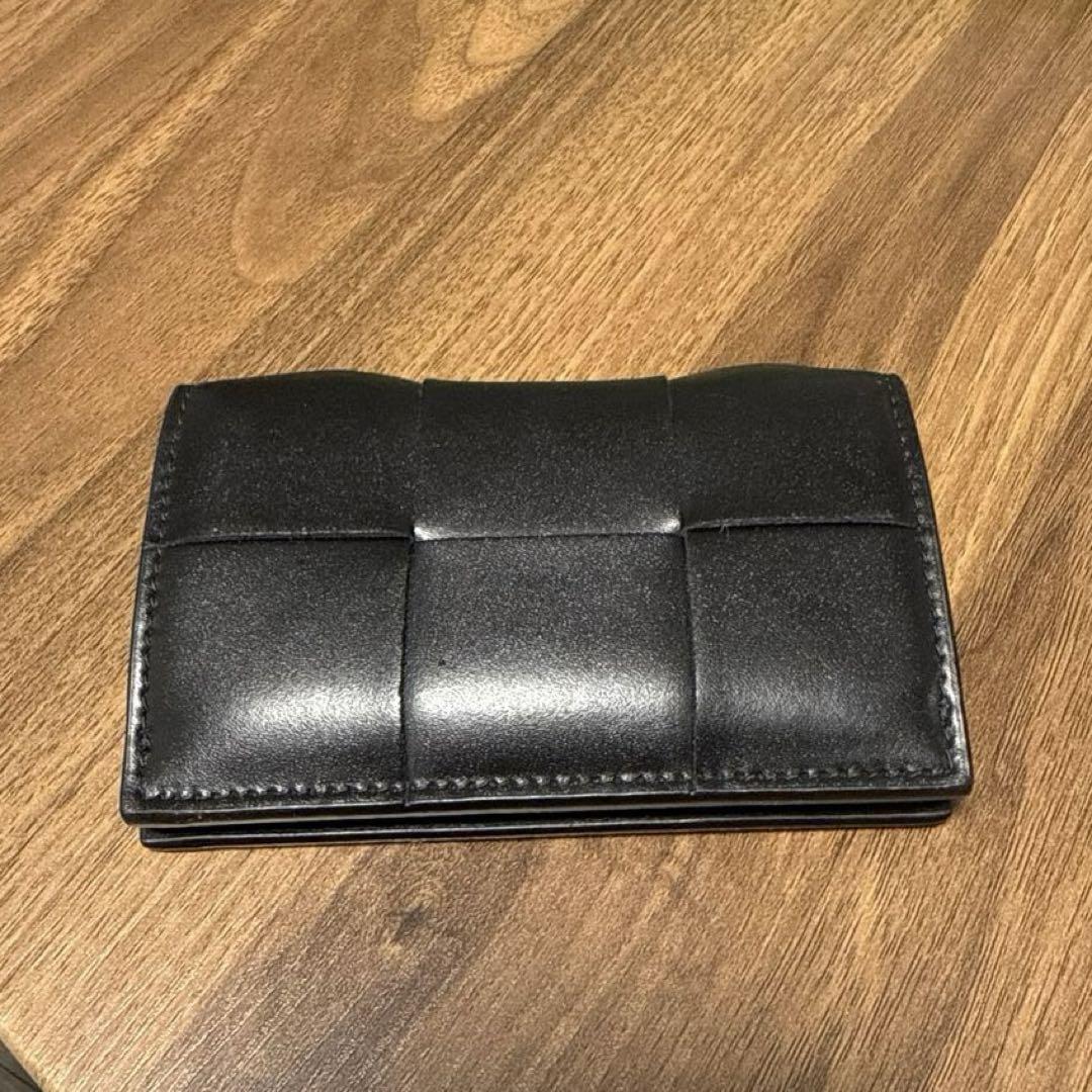 【美品】BOTTEGA VENETA 名刺入れ カセット ビジネスカードケース黒
