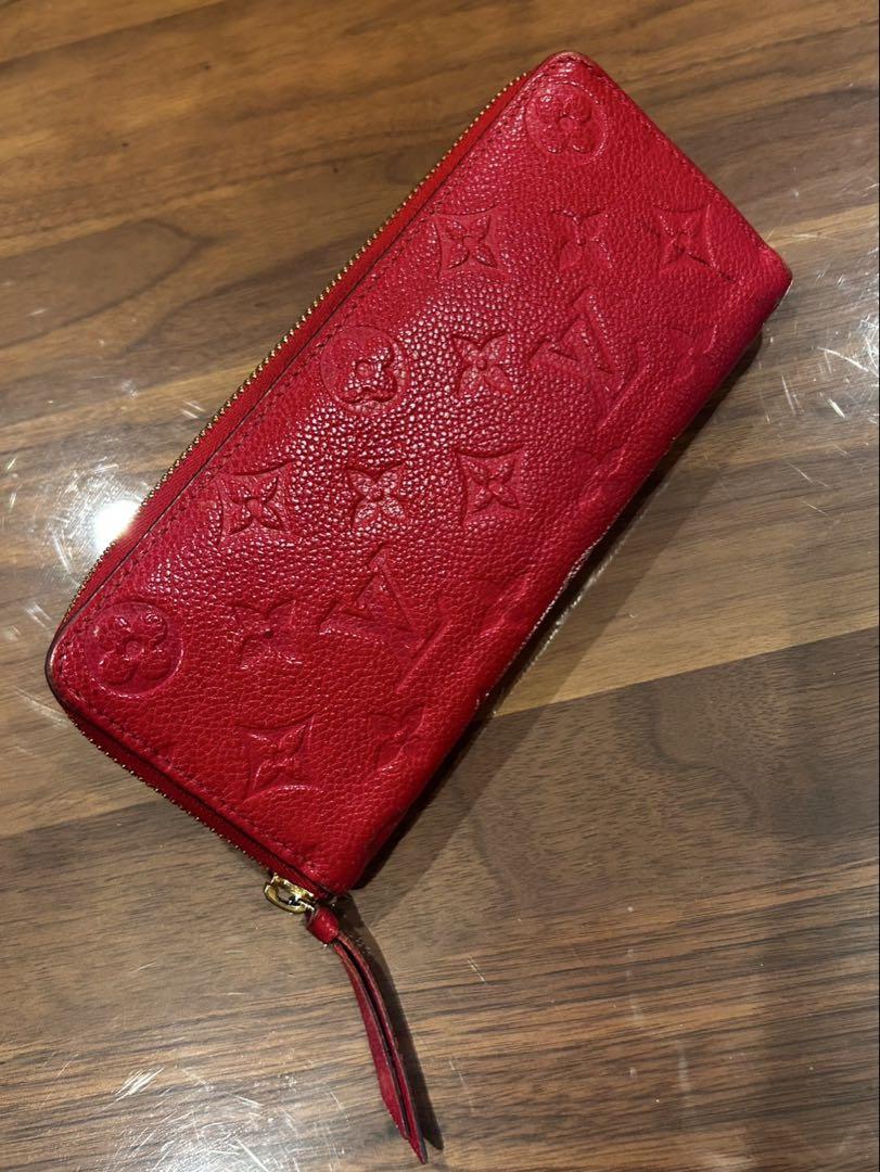 LOUIS VUITTON レザー 長財布 レッド