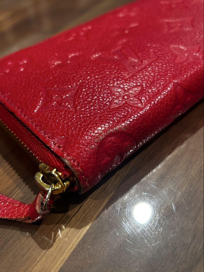 LOUIS VUITTON レザー 長財布 レッド