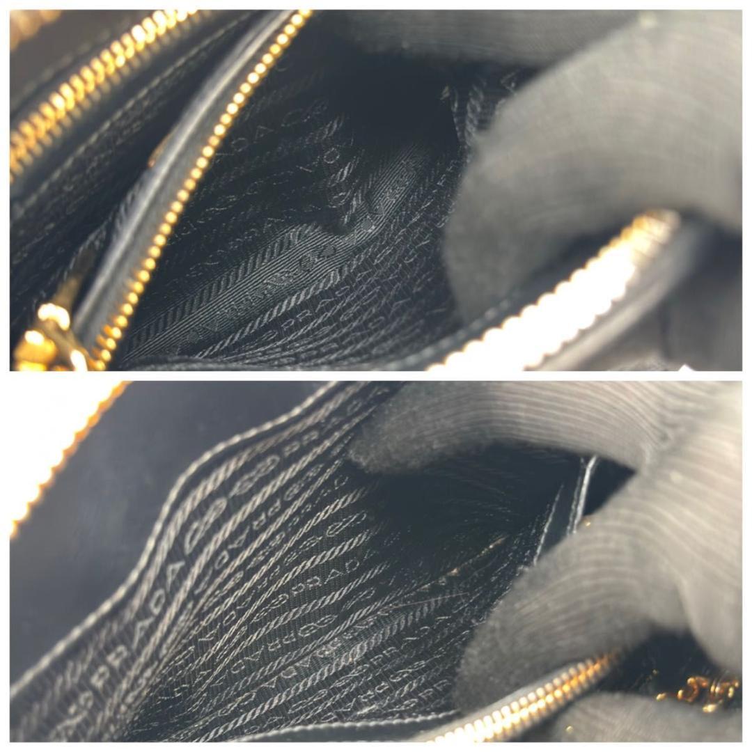 鑑定済み 極美品 プラダ 2way サフィアーノ ハンドバッグ 三角ロゴ 黒 鑑定済み 極美品 プラダ 2way サフィアーノ ハンドバッグ 三角ロゴ 黒