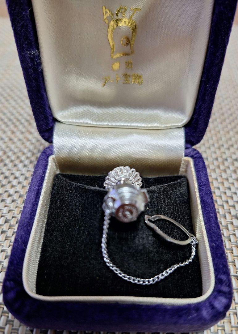 新品　タイピン　パール　シルバー