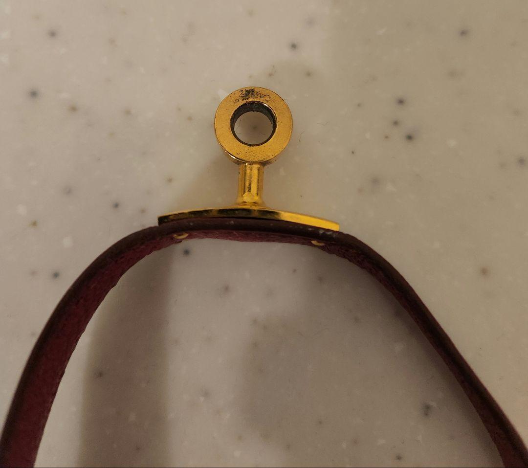 HERMES 赤 レザー ブレスレット