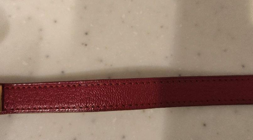 HERMES 赤 レザー ブレスレット