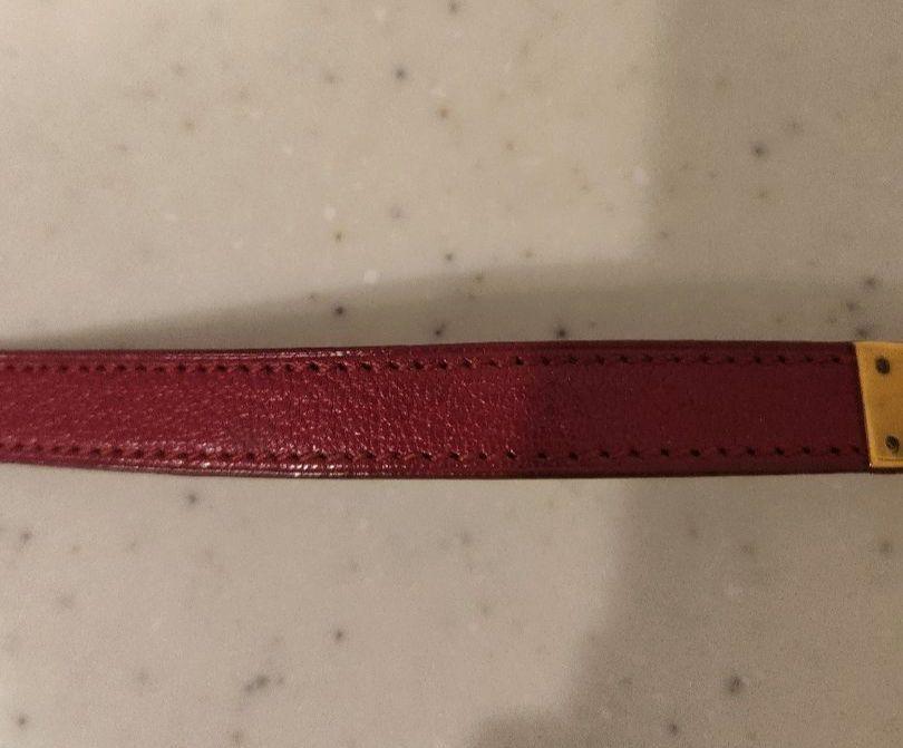 HERMES 赤 レザー ブレスレット