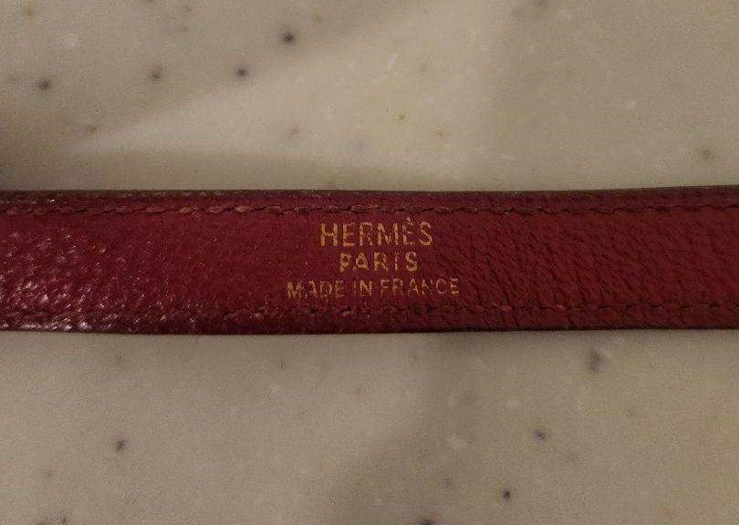 HERMES 赤 レザー ブレスレット