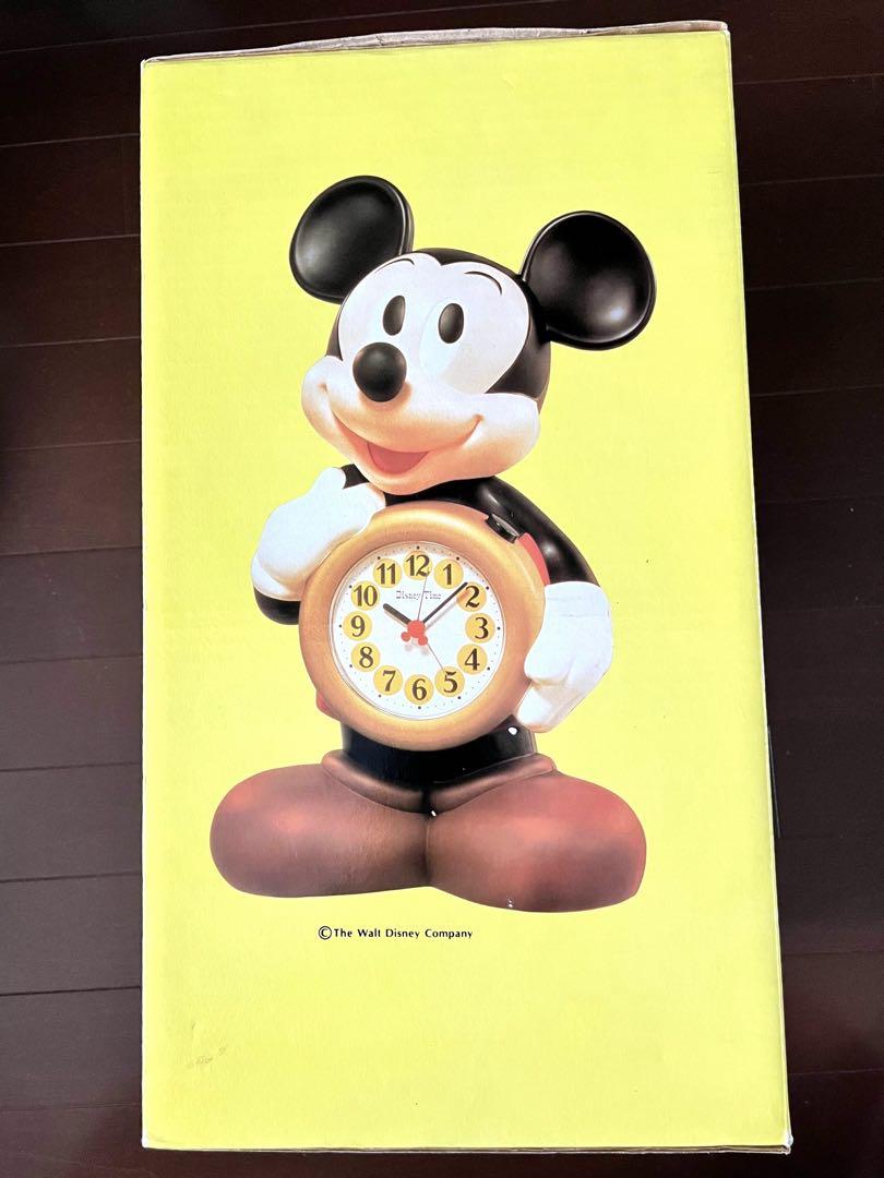 未使用 ディズニータイム クォーツクロック レトロ ミッキー