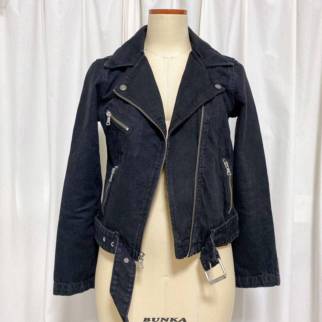 leather denim biker JKT punk y2k 短丈ギャル男