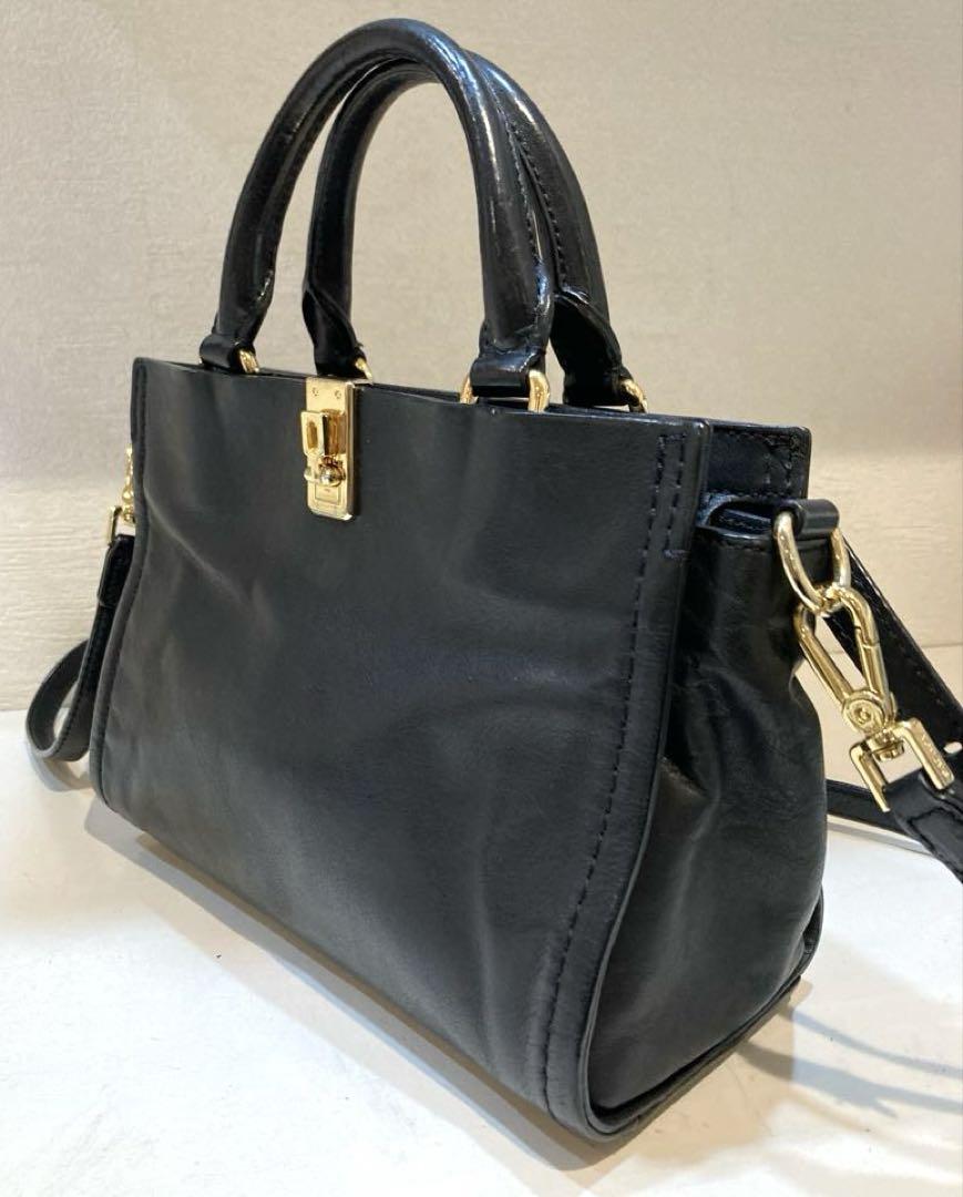SAZABY レザー　トートバッグ　ショルダーバッグ　2way 黒