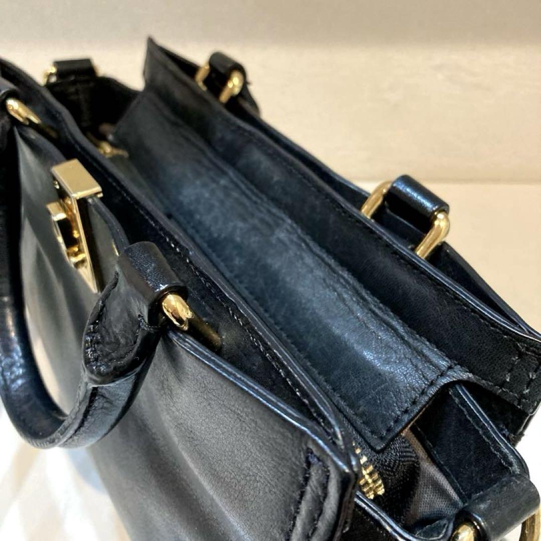 SAZABY レザー　トートバッグ　ショルダーバッグ　2way 黒