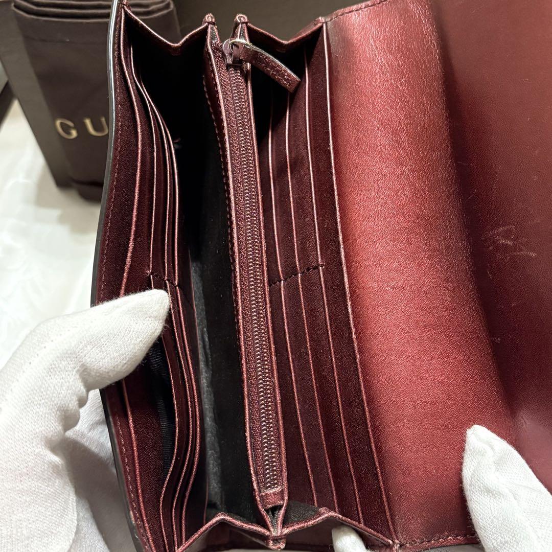 【美品】✨GUCCI✨長財布 グッチシマ メタリックレザー