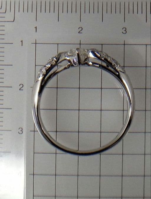 大きいサイズ 18号 Pt900 ダイヤモンド マーキスカット リング