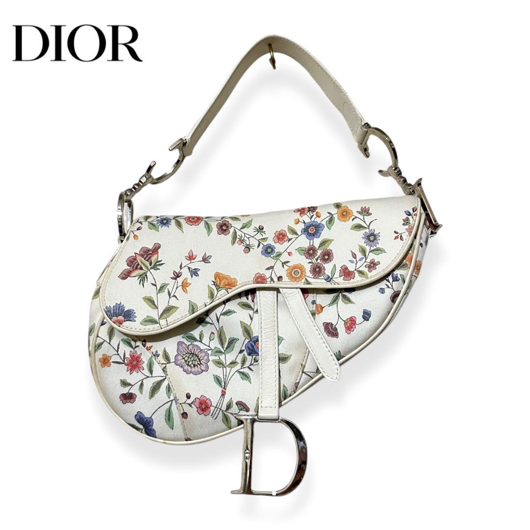 【限定商品!色味が可愛い♡】Dior★サドル バッグ Dior ディオール フラワープリント サドルバッグ