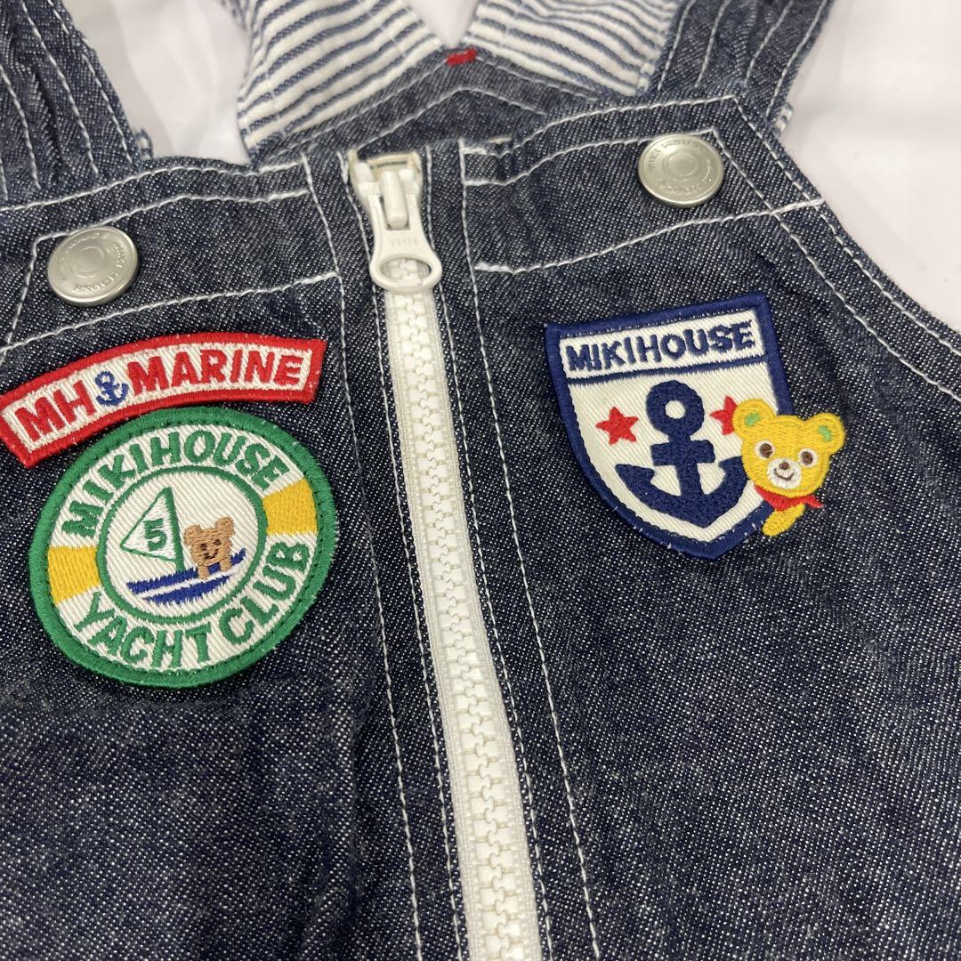 即購入OK☆ミキハウス オーバーオール五分丈サロペット 90
