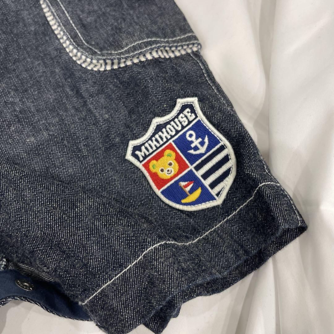 即購入OK☆ミキハウス オーバーオール五分丈サロペット 90