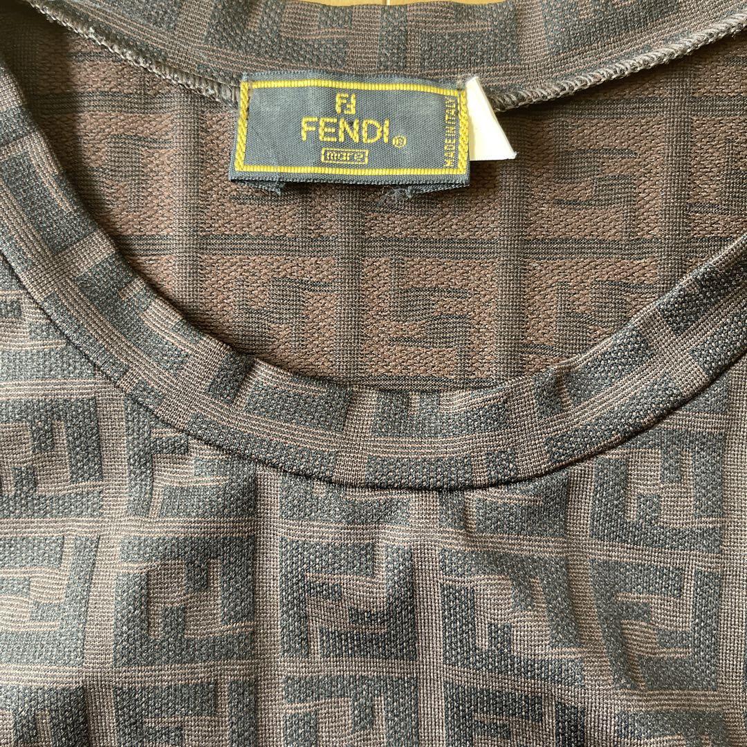 90s' FENDI フェンディ ズッカ柄 ワンピース ブラウン 総柄 FF 90s' FENDI フェンディ ズッカ柄 ワンピース ブラウン 総柄 FF