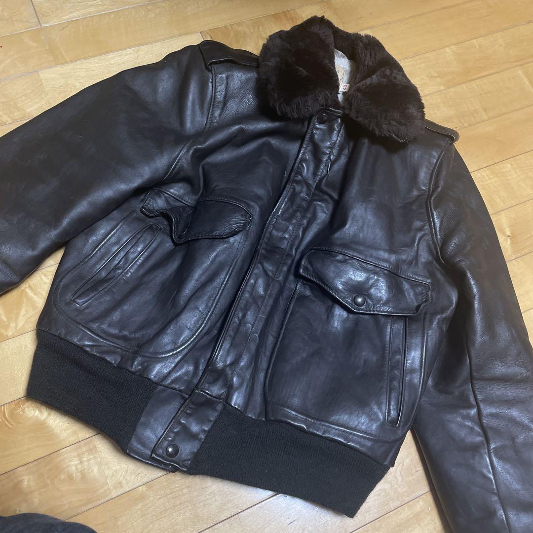 60～80s　SHCOTT　フライトジャケット　TYPE G-1　デカTALON