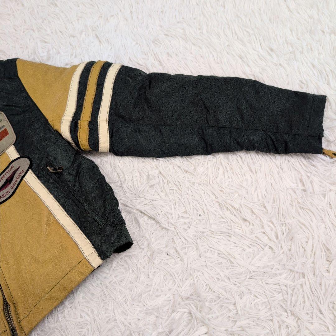 美品　ハーレーダビッドソン　ライダースジャケット　レザー　ナイロン　切り替え　М