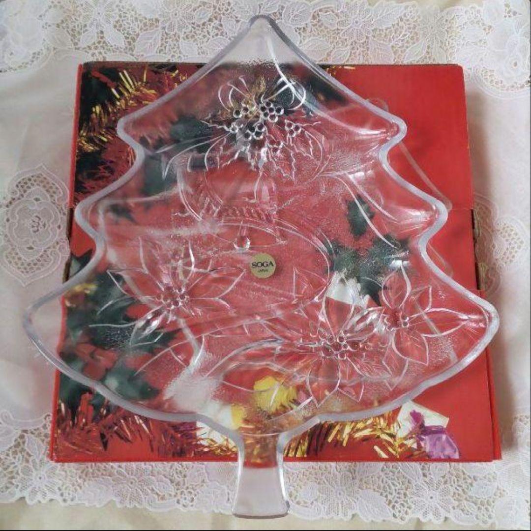 【新品未使用】クリスマスツリー ガラス皿 樅ノ木 ❮クリスマス❯