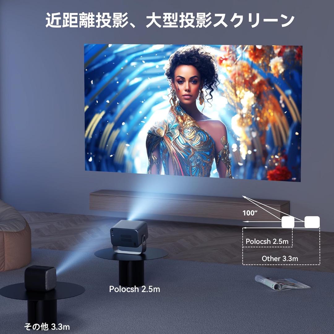 プロジェクター 黒 1080P YouTube Netflix Prime