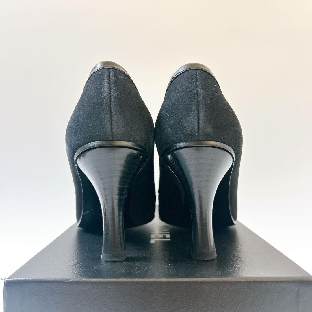 美品 CHANELシャネル レザー スエード パンプス ヒール8cm ココ 美品 CHANELシャネル レザー スエード パンプス ヒール8cm ココ
