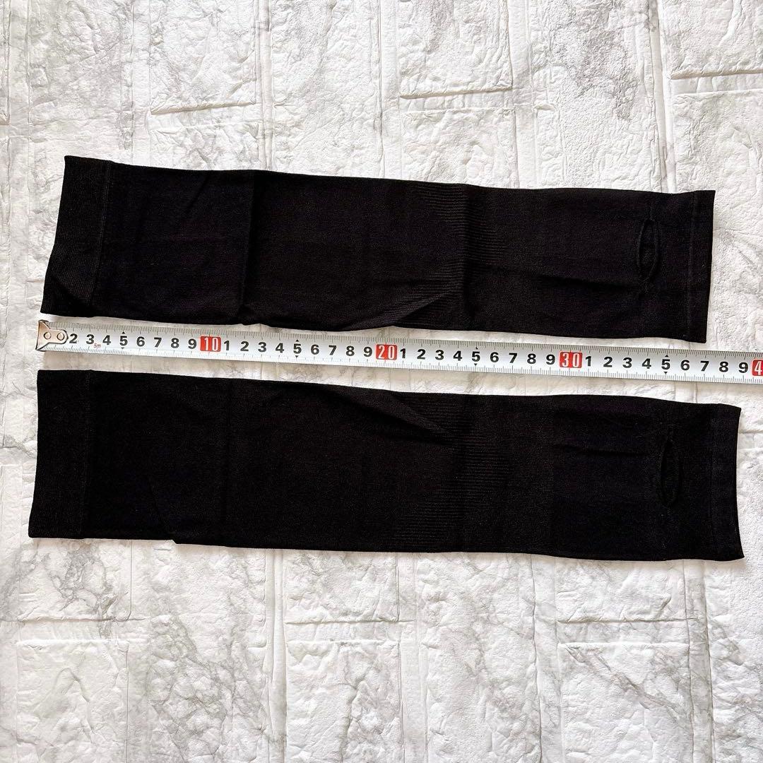 アームカバー 冷感 指穴付き 日焼け防止 UVカット 腕カバー 紫外線対策 黒