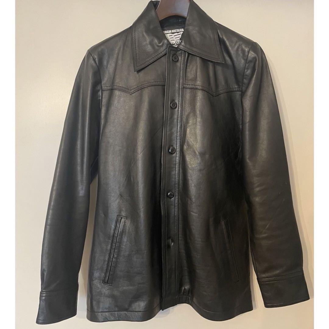 【美品】Vintage cow leather shirt jacket 【美品】Vintage cow leather shirt jacket