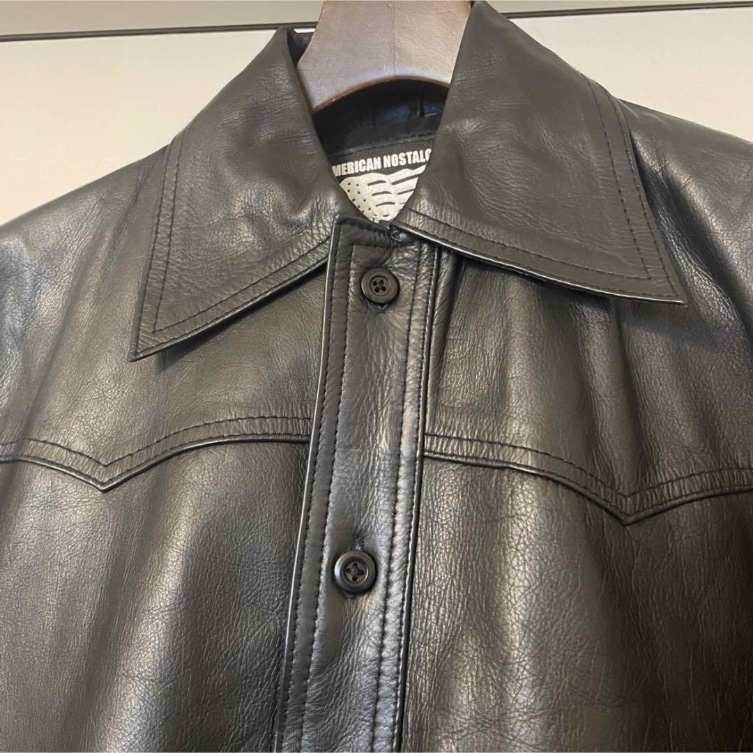 【美品】Vintage cow leather shirt jacket 【美品】Vintage cow leather shirt jacket