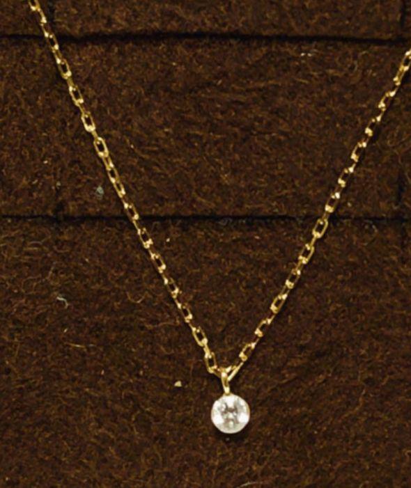 agete 18K ダイヤモンド 0.05ct ネックレス