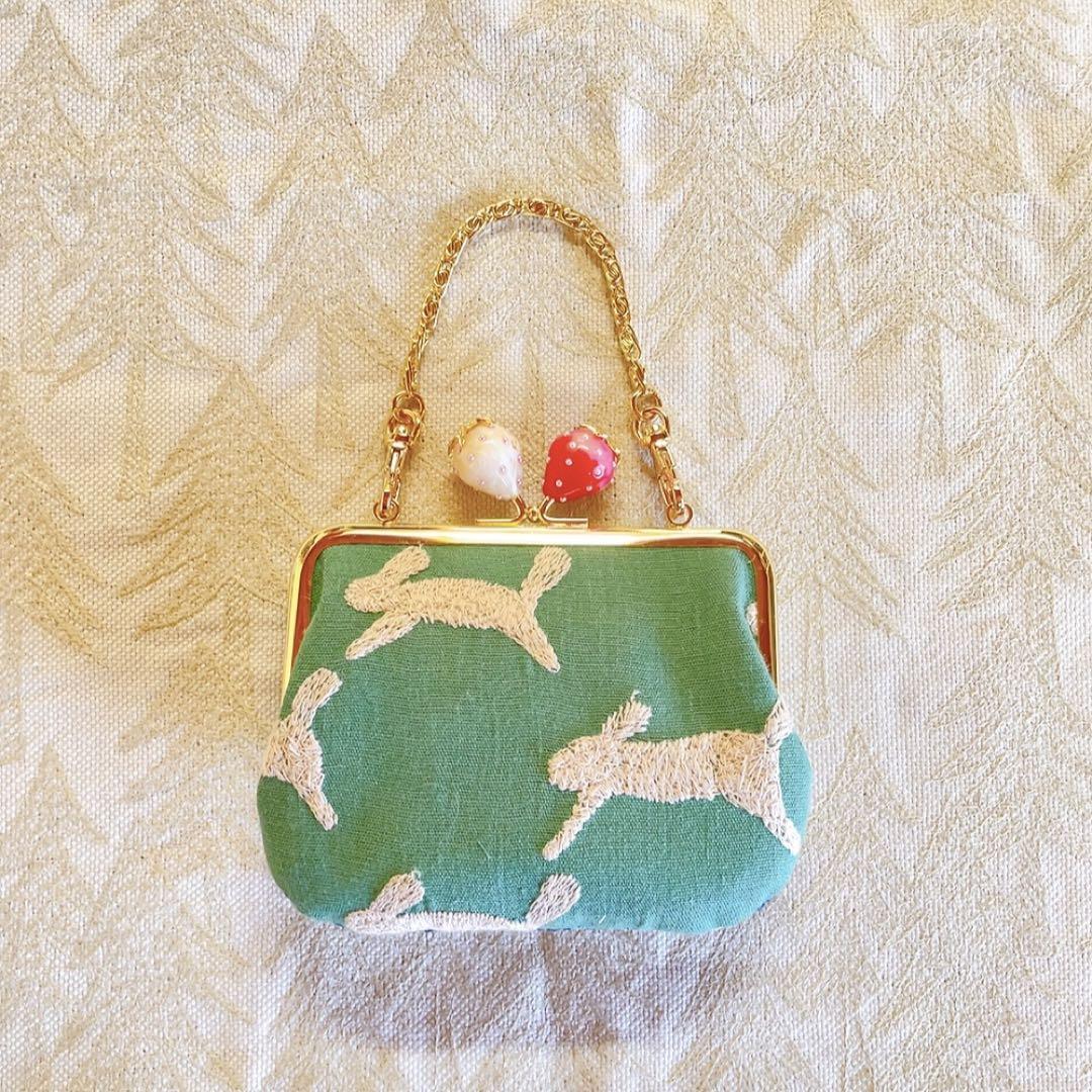 ミナペルホネン ハンドメイド がま口 パッチワーク ショルダーバッグ