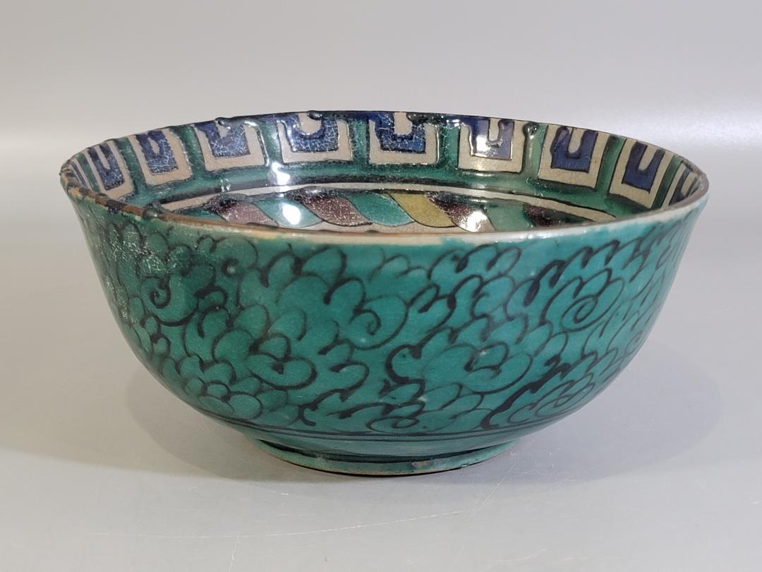 古伊万里 金襴手 橘に花鳥紋の図 豆皿 手塩皿 F222AS-fbtd