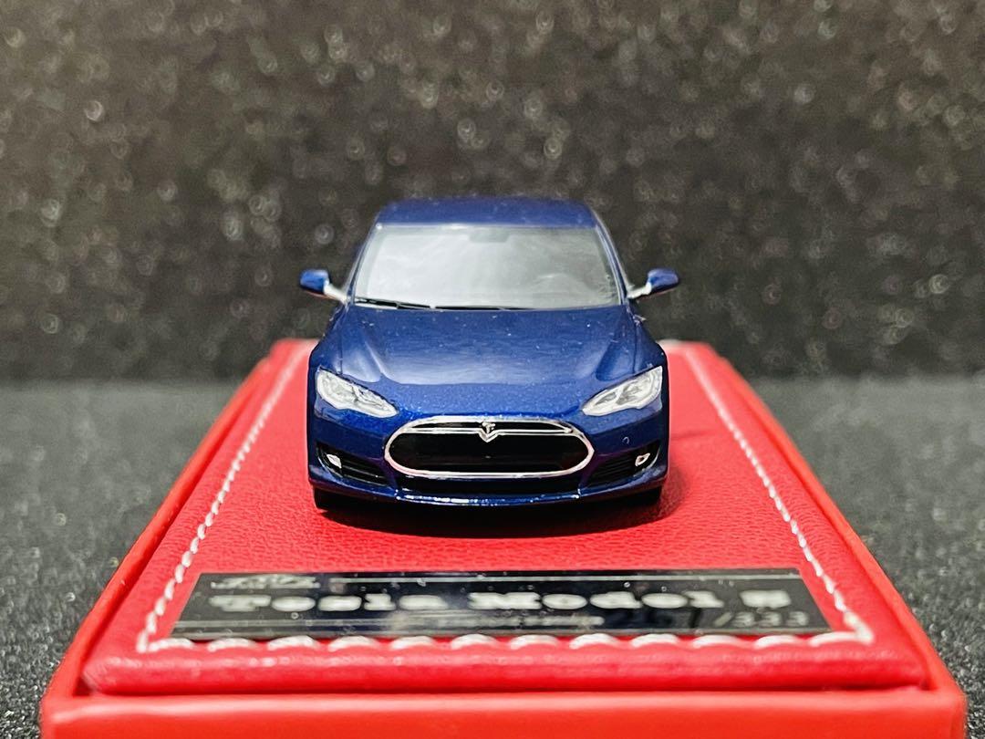 vip テスラ　モデルS ブルー　1/64 ミニカー　青　Tesla '