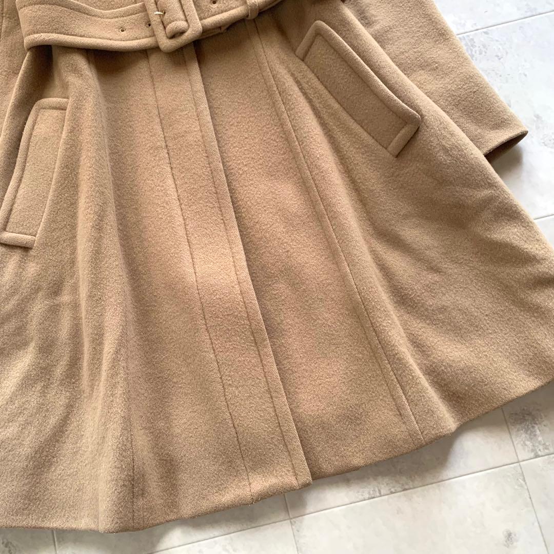 ブルーレーベルクレストブリッジ ウール ベルト ロングコート チェック 38