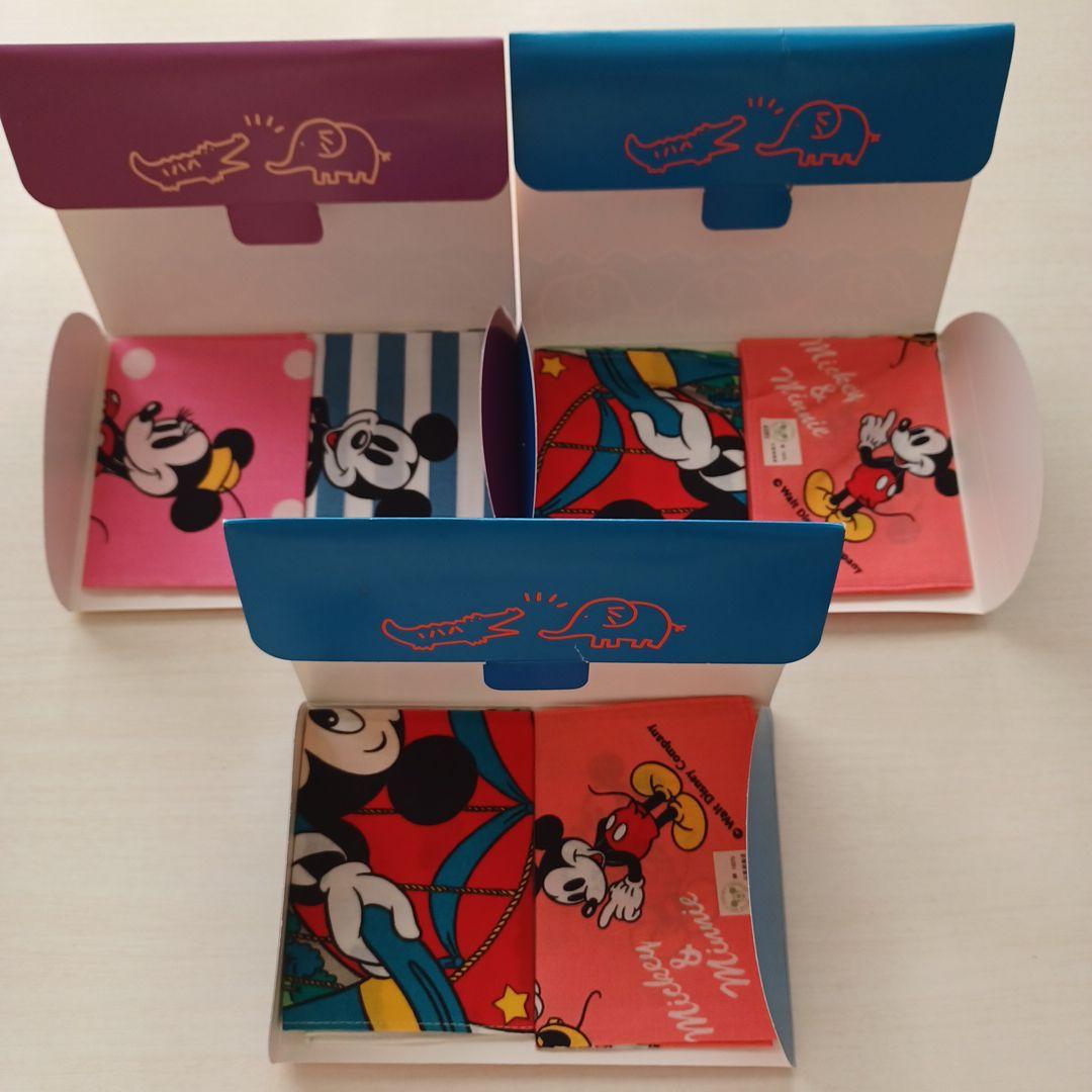 ディズニー ミッキー ミニー ハンカチ 3枚セット 千趣会新品未使用 