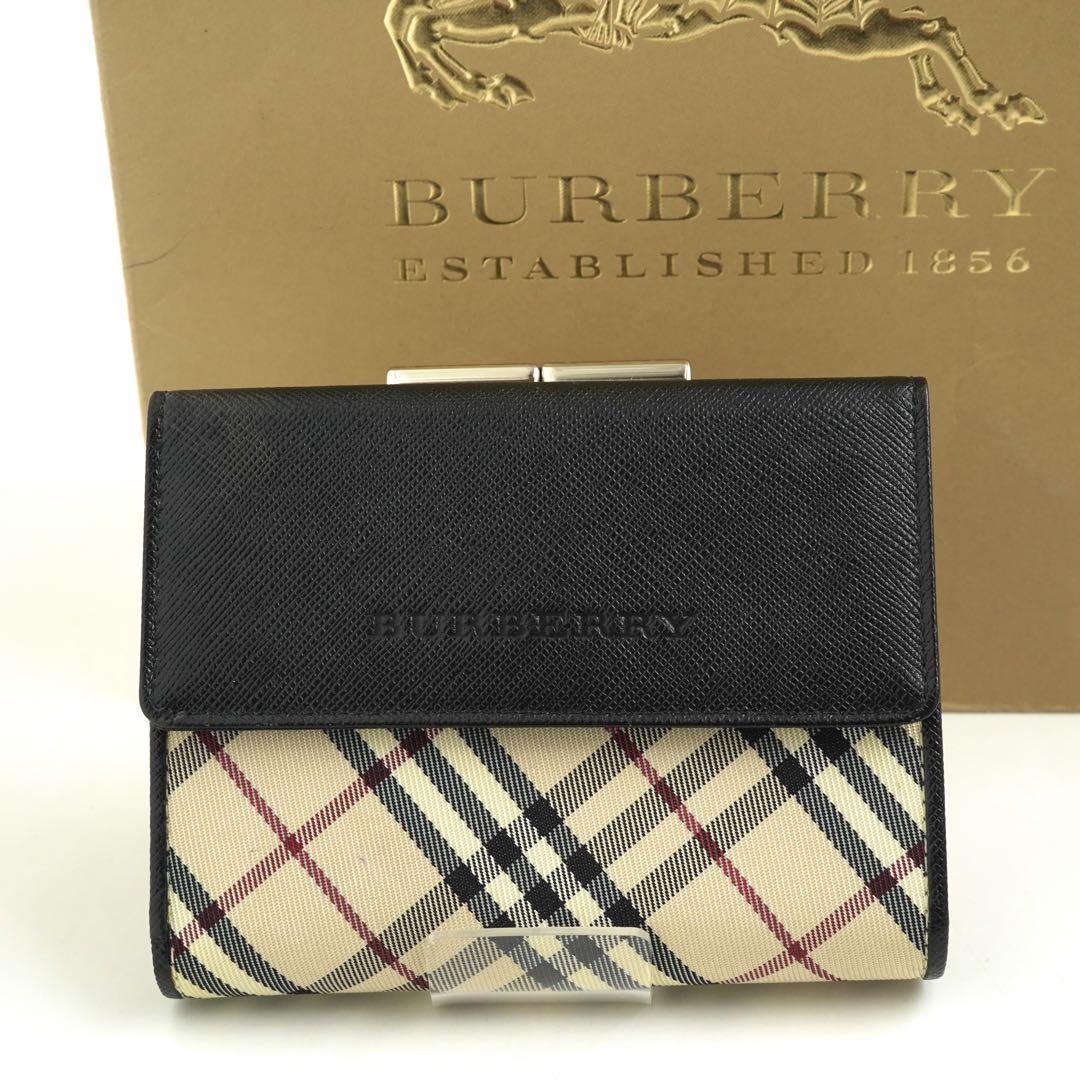 ✨新品未使用✨　BURBERRY ミニ財布　ノバチェック　がま口　折り財布