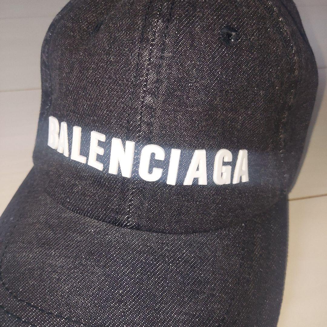 超ポイントアップ祭 BALENCIAGA バレンシアガ 帽子 並行輸入品 デニム ブラック キャップ 帽子