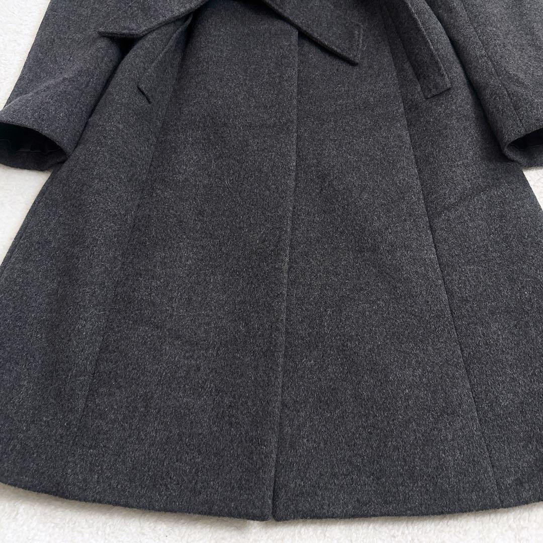 極美品❤️ロングコート L アンゴラ混 フォックスファー