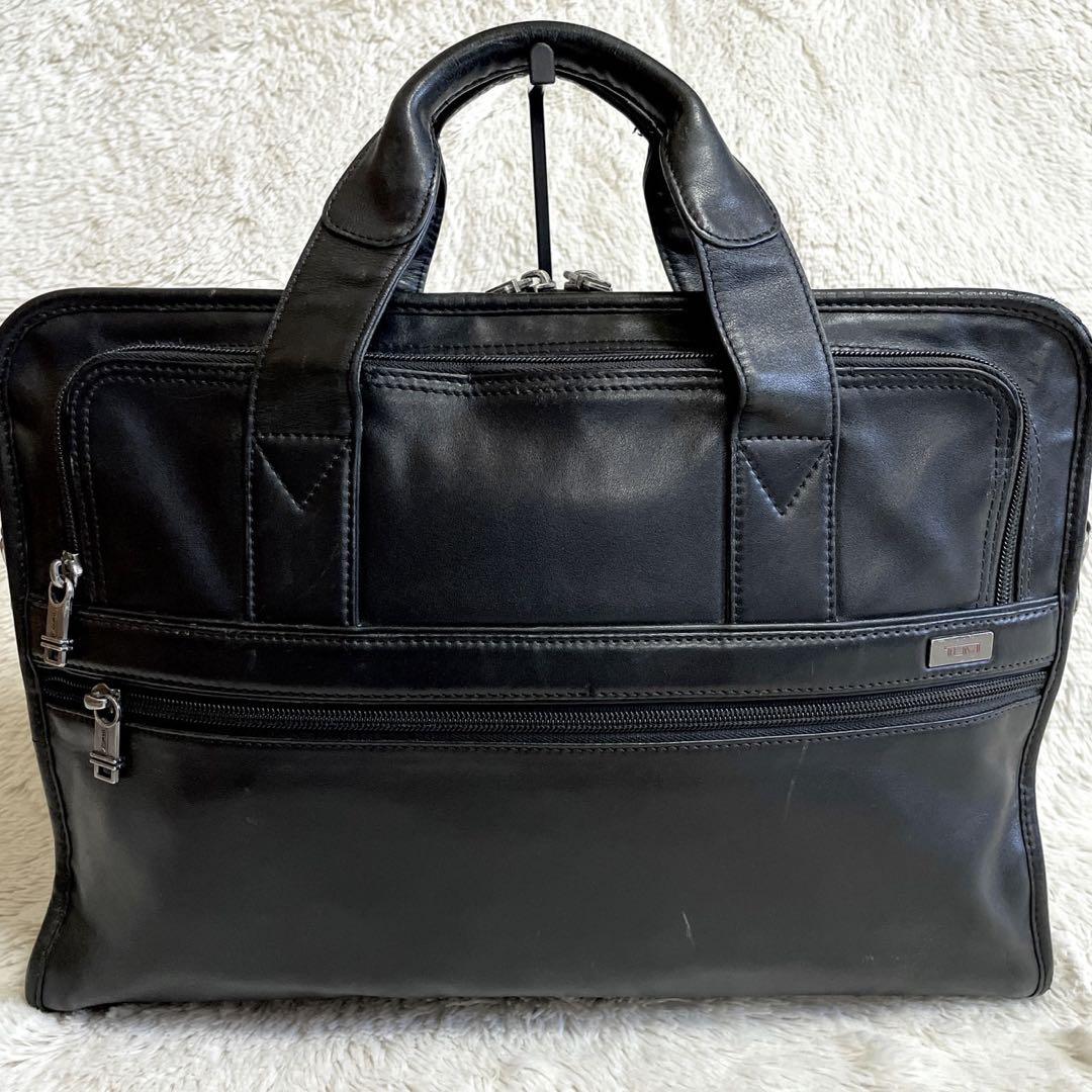 TUMI 2way ビジネスバッグ ショルダー A4可 ネームタグ オールレザー TUMI トゥミ オールレザー 本革 2way ビジネスバッグ ショルダー