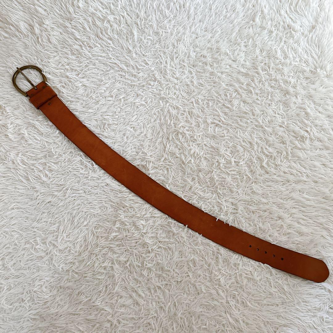 ポロラルフローレン　ベルト　太ベルト　レザー　ブラウン　メンズ　ウエスタン