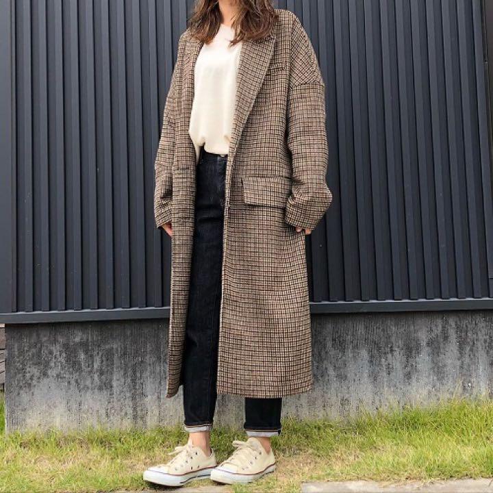 ザラ ZARA チェック柄オーバーサイズコート - メルカリ
