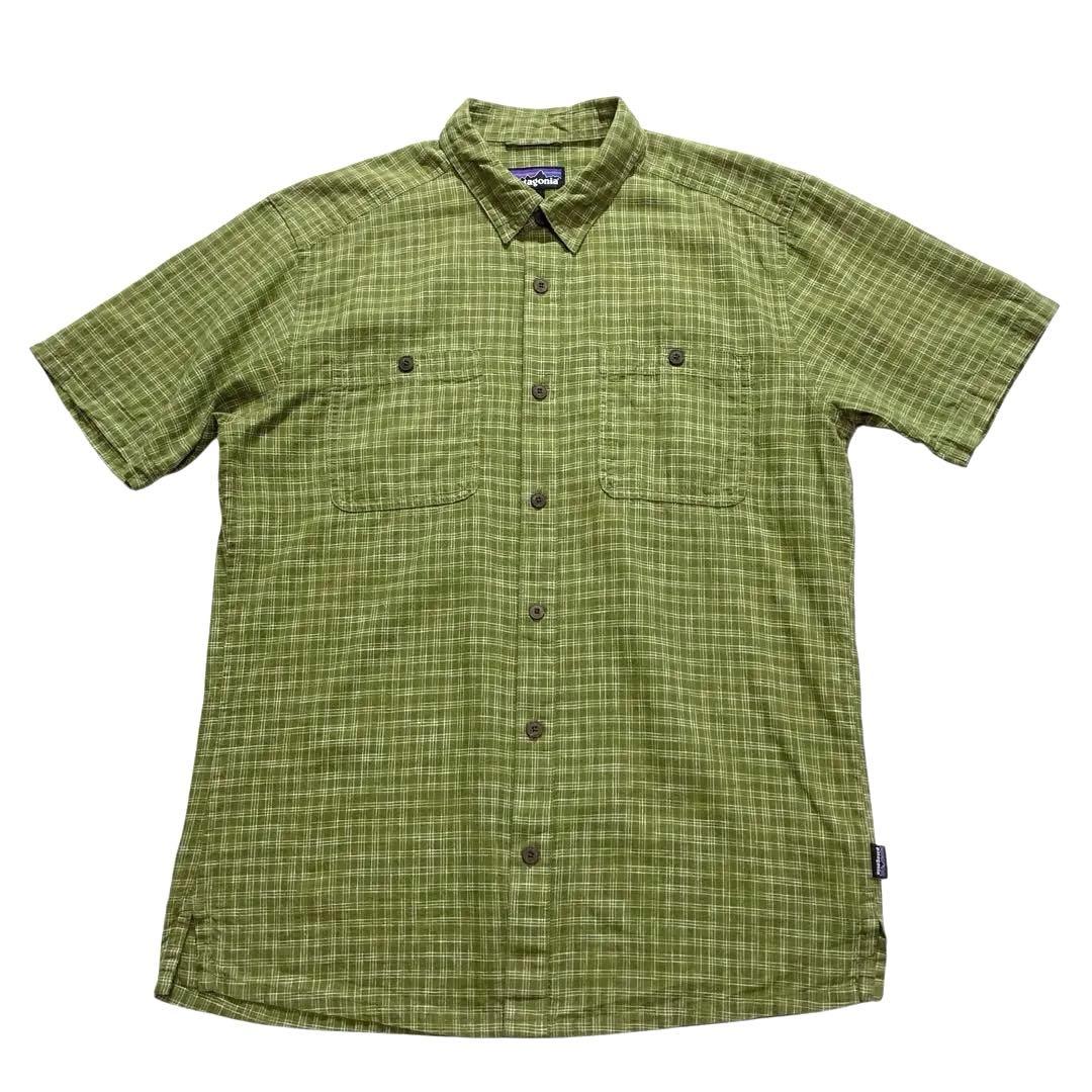 SP21 Patagonia コットンヘンプ 半袖シャツ M 黄緑 カーキ