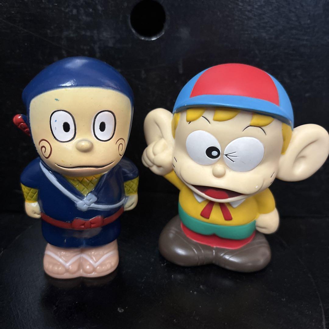 【昭和レトロ】忍者ハットリくん　ソフビ 忍者ハットリくん 怪物くん ソフビ 貯金箱 セット 住友銀行 当時