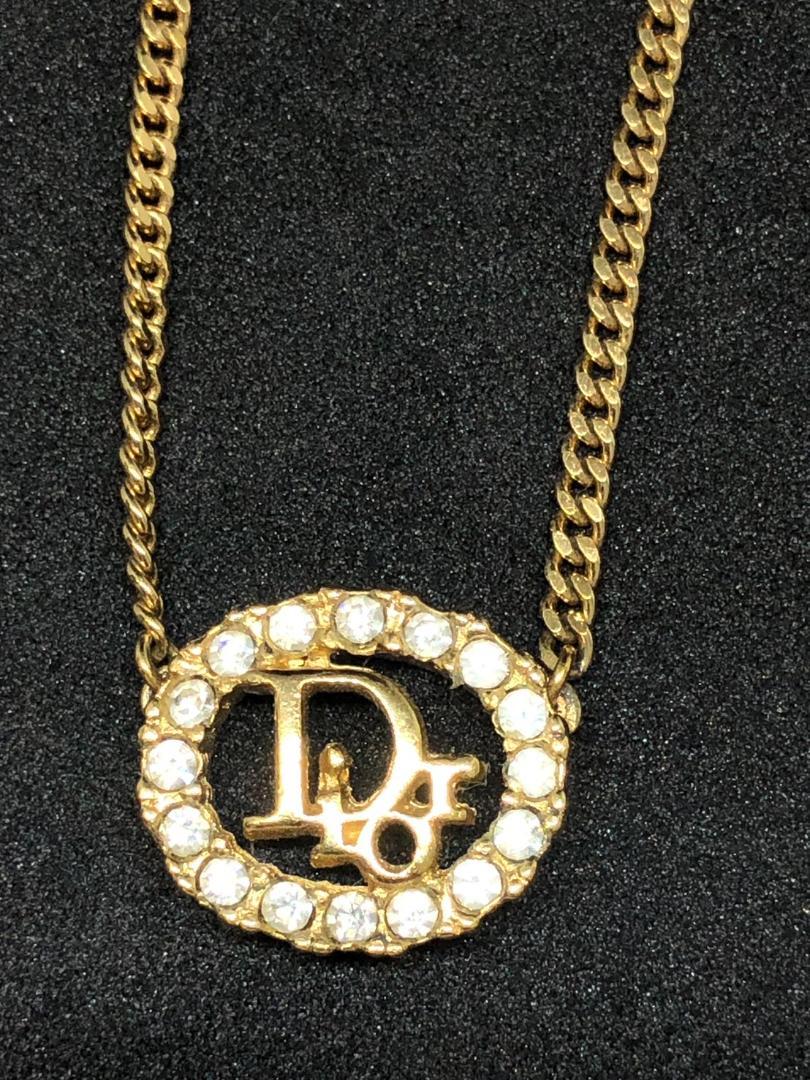 Dior ロゴ ラインストーン ネックレス ヴィンテージ ドイツ製
