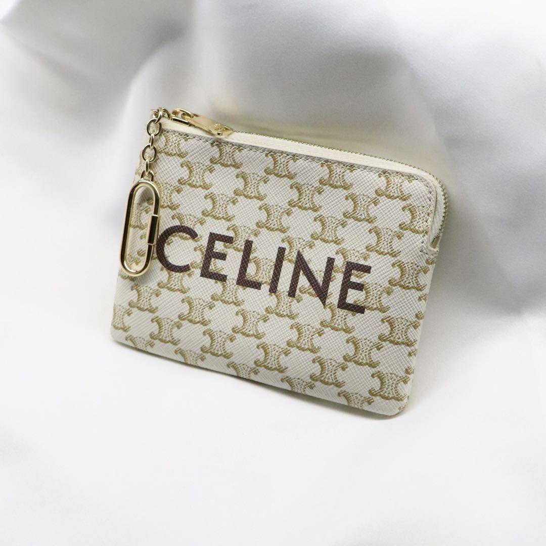 CELINE セリーヌ コイン&カードケース トリオンフキャンバス ホワイト