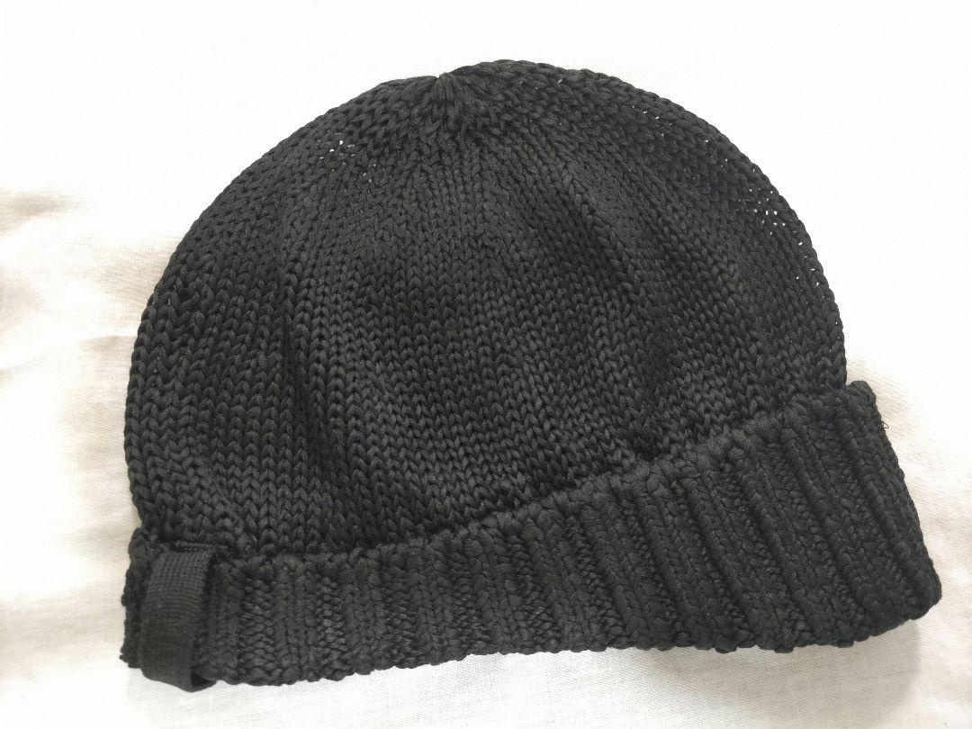 MANIERA 新品 黒シルク ニット帽 フリーサイズ