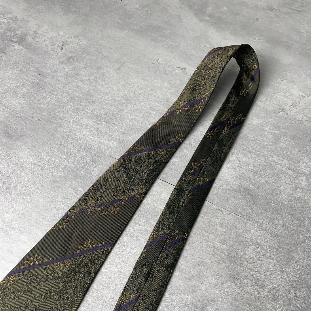 美品 Yves Saint Laurent ジャガード ペイズリー柄 ネクタイ