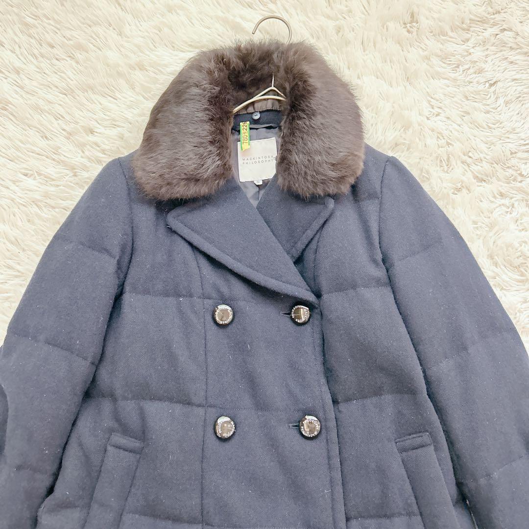 美品 マッキントッシュフィロソフィー ラビットファー ダウンコート 2WAY 美品 マッキントッシュフィロソフィー ラビットファー ダウンコート 2WAY
