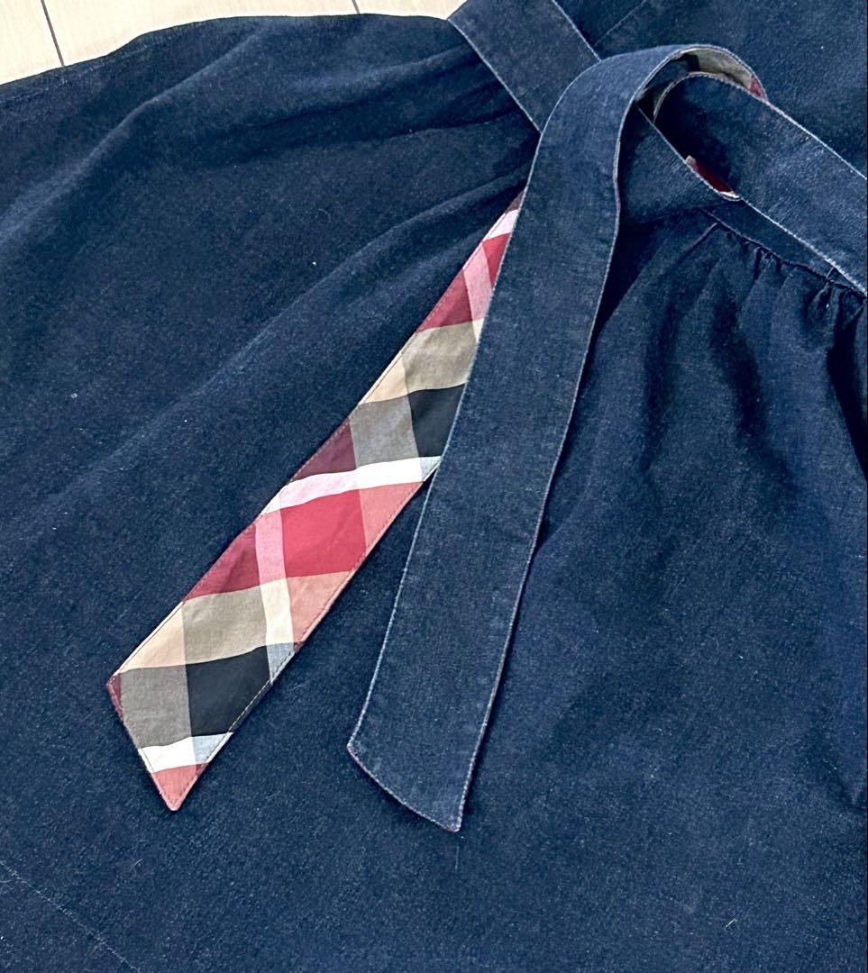 BURBERRY BLUE LABEL デニム フレアワンピース ノバチェック